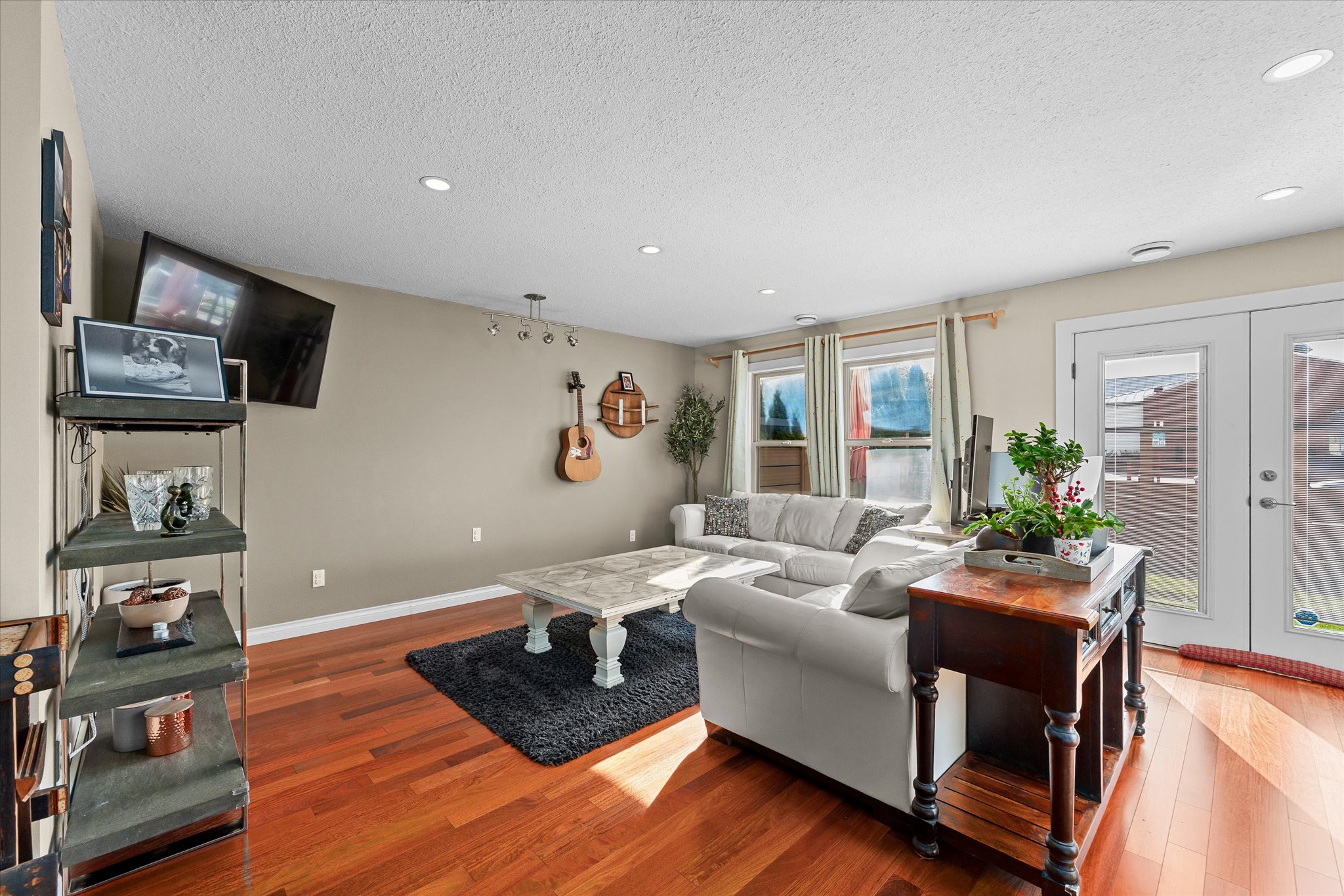 Living room with front windows