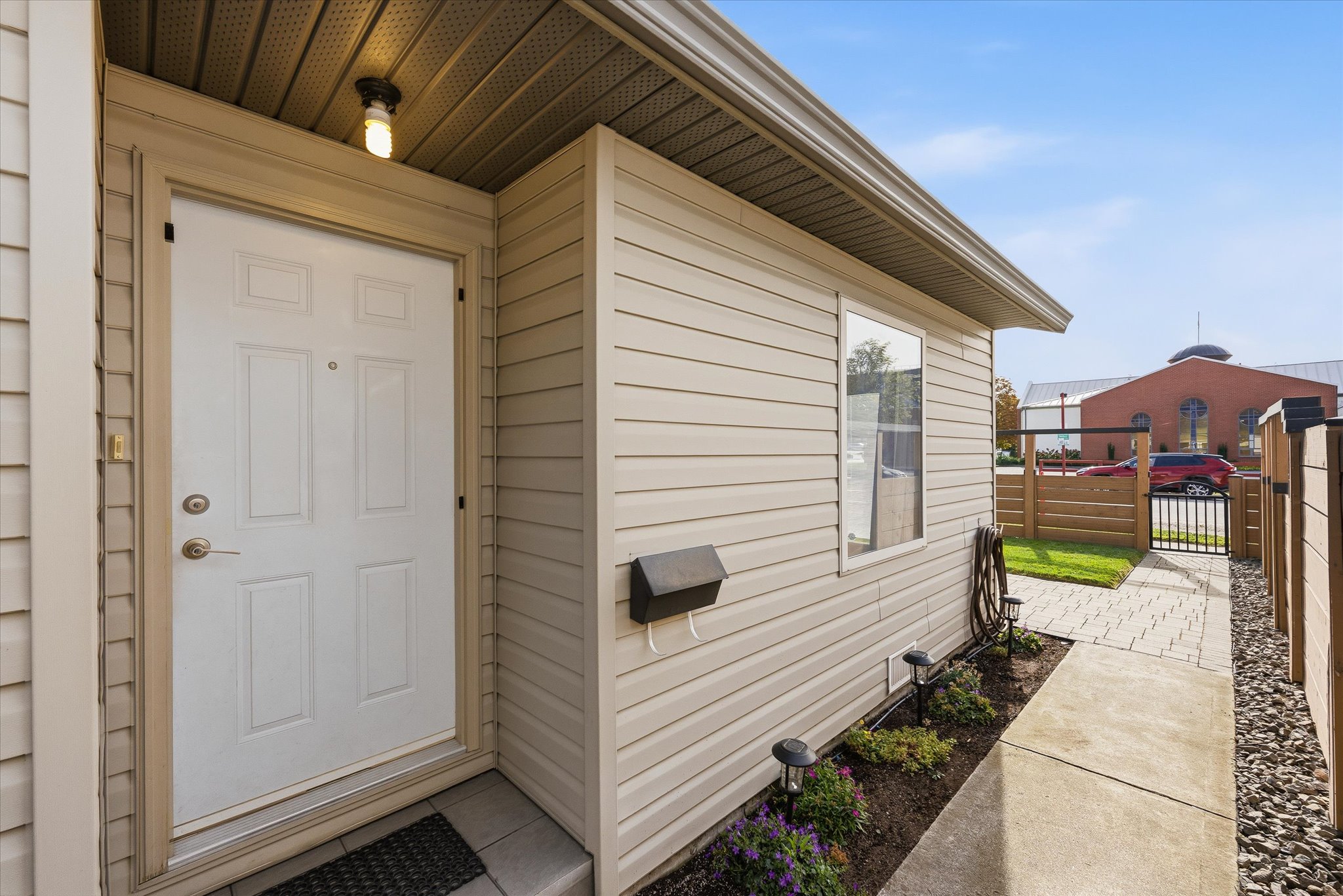 Side entrance and garden path