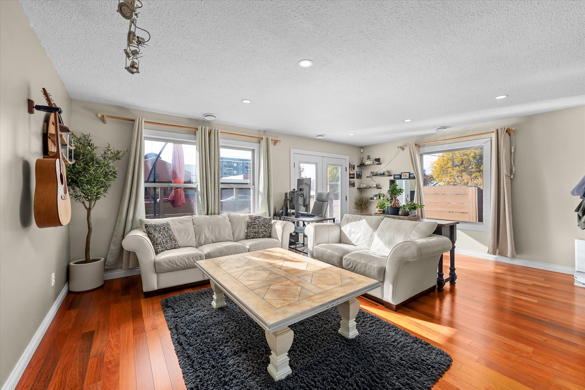 Living room and dining space