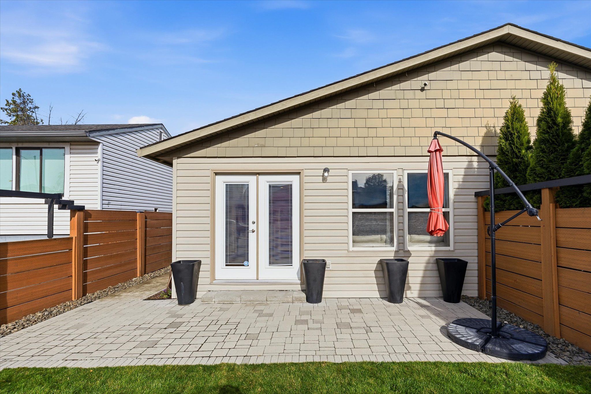 Front exterior with patio doors